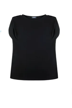 FAY Blusar & Skjortor , Dam, S, Svart Stretch Jersey Kortärmad Skjorta