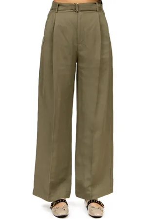 TELA Byxor, Dam, XS, Linne, Grön Militär Linnebyxor