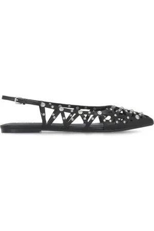 Ash Skor, Dam, 36 EU, Läder, Studded Svart Läder Platta Skor