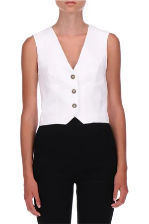 ERMANNO SCERVINO Jacka, Dam, S, Linne, Vit Linne Kort Väst