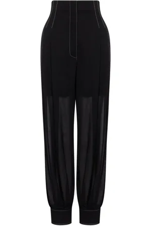 Serafini Byxor, Dam, S, Polyester, Svarta morotsbyxor med sömnad