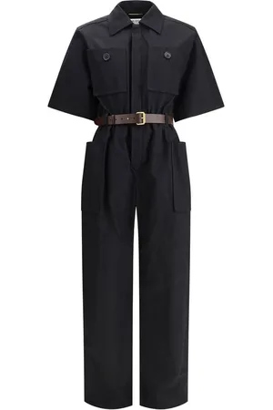 Saint Laurent Jumpsuits & Playsuits, Dam, L, Kortärmad jumpsuit med cargofickor