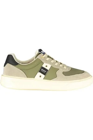 Blauer Skor, Herr, 45 EU, Läder, Gröna Sneakers med Kontrastdetaljer