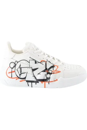 Giuseppe Zanotti Skor, Dam, 39 EU, Läder, Graffiti Print Snörskor