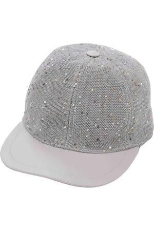 LE TRICOT PERUGIA Accessoarer, Dam, ONE Size, Bomull, Glitter Skärm Hatt Grå Medium