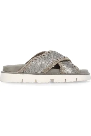 Mou Skor, Dam, 39 EU, Mocka, Rhinestone Mockasandaler för kvinnor