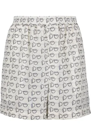 Burberry Shorts, Dam, 2Xs, Silke Straight Fit Logo Print Shorts