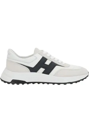Hogan Skor, Herr, 42 1/2 EU, Läder, Vita låga sneakers läder mocka