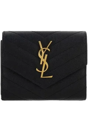 Saint Laurent Accessoarer, Dam, ONE Size, Quiltad Matelassé Plånbok med YSL Logo