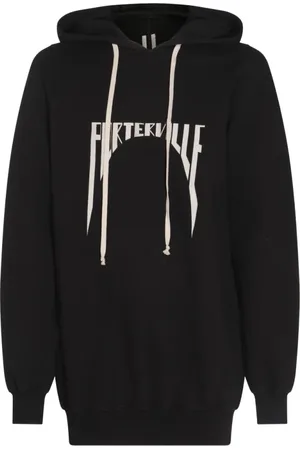 Rick Owens Sweatshirts & Hoodies, Herr, 2Xl, Bomull, Svart Bomull Huvtröja