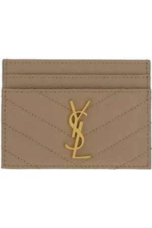 Saint Laurent Accessoarer, Dam, ONE Size, Quiltad Korthållare med YSL-logotyp
