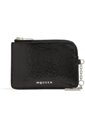 Alexander McQueen Accessoarer, Herr, ONE Size, Svart Plånbok med Myntficka
