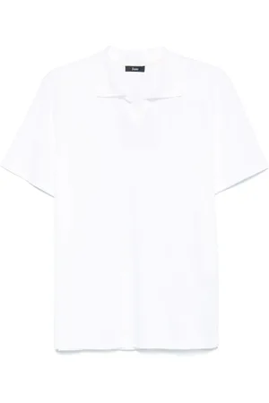 HERNO Topp, Herr, M, Bomull, Vit Bomull Polo Krage Tröja