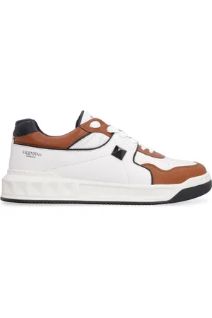 VALENTINO Skor, Herr, 41 EU, Läder, Låga lädersneakers med färginlägg