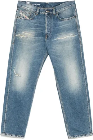 Diesel Jeans, Herr, W31, Denim, Blå Indigo Jeans Knappstängning Klassiska Fickor