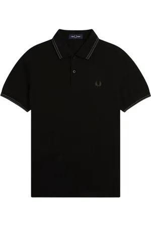 Fred Perry Topp, Herr, L, Bomull, Randig Ribbad Pikétröja