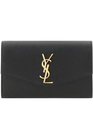 Saint Laurent Accessoarer, Dam, ONE Size, Röd Quiltad Kedjeplånbok med Tofs