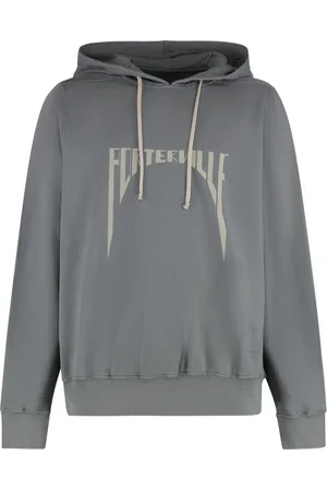 Rick Owens Sweatshirts & Hoodies, Herr, XS, Bomull, Bomullshuvtröja med ribbade detaljer