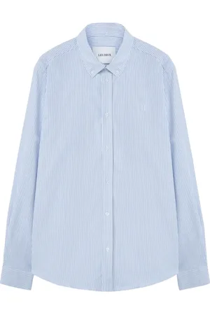 Les Deux Skjorta, Herr, L, Bomull, Blå Button-Down Skjorta
