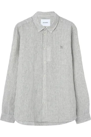 Les Deux Skjorta, Herr, XL, Linne, Beige Button Down Skjorta