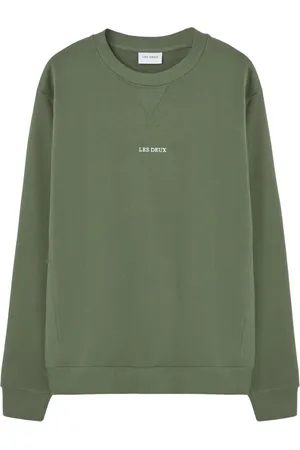 Les Deux Sweatshirts & Hoodies, Herr, S, Bomull, Grön Logotyp Mini Tröja