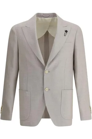 LARDINI Jacka, Herr, M, Ikonisk Blomma Brosch Ull Blazer