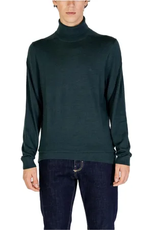 Calvin Klein Stickade tröjor & koftor, Herr, L, Ullstickad Turtleneck Sweater