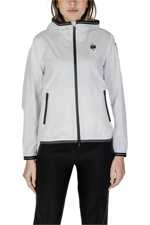 Blauer Jacka, Dam, S, Vit Zip-Up Hooded Turtleneck Blazer