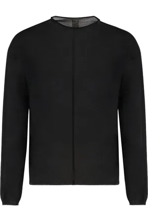 Rick Owens Stickade tröjor & koftor, Herr, XS, Bomull, Räfflad Bomull Crew-Neck Tröja