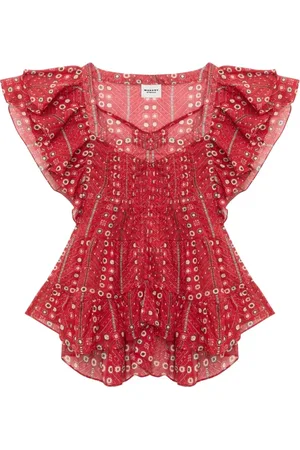 Isabel Marant Blusar & Skjortor , Dam, S, Bomull, Röd Bomullstopp Ht0033Fbc1J19E