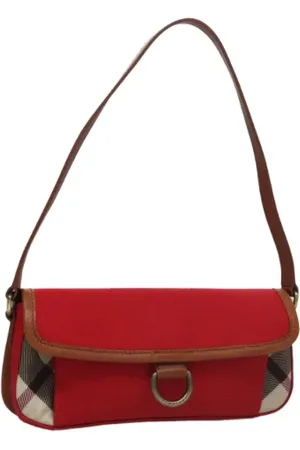 Burberry Pre-owned, Dam, ONE Size, Pre-owned Canvas axelremsvskor