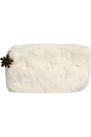Dolce & Gabbana Väska, Dam, ONE Size, Lyxig Päls Clutch med Guld Detaljer