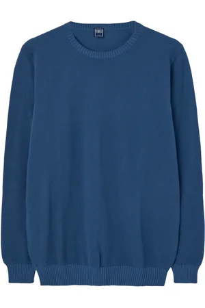 FEDELI Stickade tröjor & koftor, Herr, XL, Blå Strukturerad Jersey Sweaters