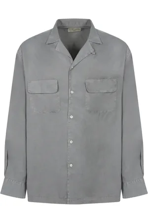 OFFICINE GENERALE Skjorta, Herr, XL, Elegant Teal Tencel Skjorta med Fickor