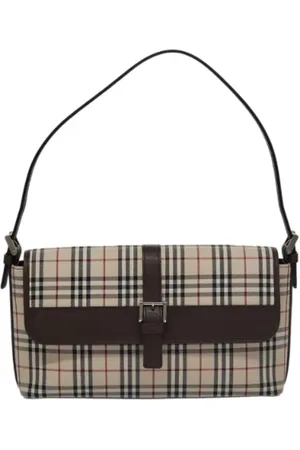 Burberry Pre-owned, Dam, ONE Size, Pre-owned Canvas axelremsvskor