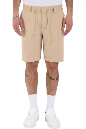 HUGO BOSS Shorts, Herr, L, Seersucker Bermuda Shorts med elastisk midja