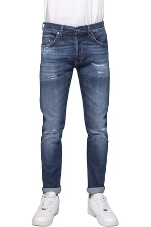 Dondup Jeans, Herr, W32, Bomull, Stretch Jeans med Lappar