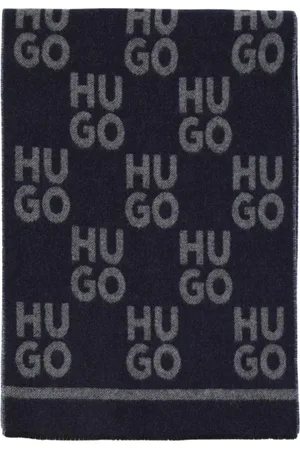 HUGO BOSS Accessoarer, Herr, ONE Size, Blått Logoscarf
