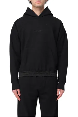 Saint Laurent Sweatshirts & Hoodies, Herr, S, Bomull, Lyxig Blå Hoodie Tröja
