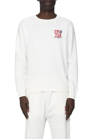 Autry Sweatshirts & Hoodies, Herr, S, Bomull, Klassisk Vit Crewneck Sweatshirt