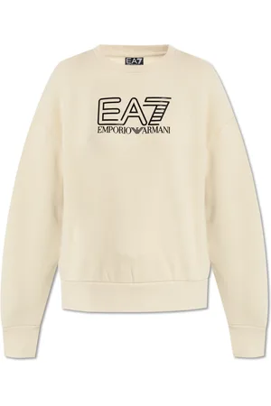 EA7 Sweatshirts & Hoodies, Dam, XS, Bomull, Sweatshirt med tryckt logotyp
