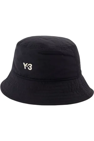 Y-3 Accessoarer, Herr, M, Läder, Svart Syntetisk Bucket Hat med Läderfoder