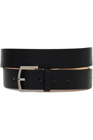 Dsquared2 Accessoarer, Herr, 105 CM, Läder, Svart Läderbälte med Silver Spänne