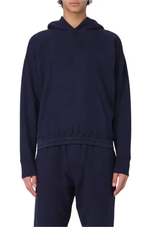 Saint Laurent Sweatshirts & Hoodies, Herr, XL, Bomull, Blå Herr Hoodie Avslappnad Passform