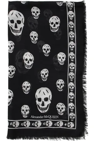 Alexander McQueen Accessoarer, Herr, ONE Size, Sidenscarf med skalletryck