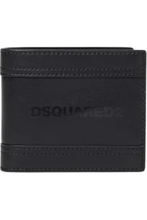 Dsquared2 Accessoarer, Herr, ONE Size, Läder, Svart Läder Bifold Plånbok