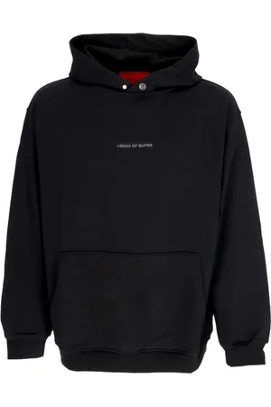 Vision Of Super Sweatshirts & Hoodies, Herr, M, Bomull, Militär Skull Bak Hoodie Svart