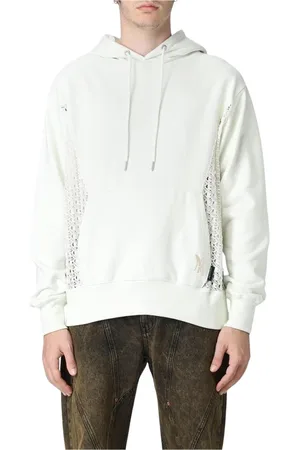 Andersson Bell Sweatshirts & Hoodies, Herr, M, Bomull, Kräm huvtröja med spetsdetaljer