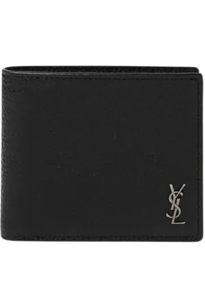 Saint Laurent Accessoarer, Herr, ONE Size, Läder, Svart Läder Bifold Plånbok