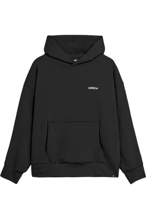 BARROW Sweatshirts & Hoodies, Herr, XS, Bomull, Svart huvtröja med Teddy design
